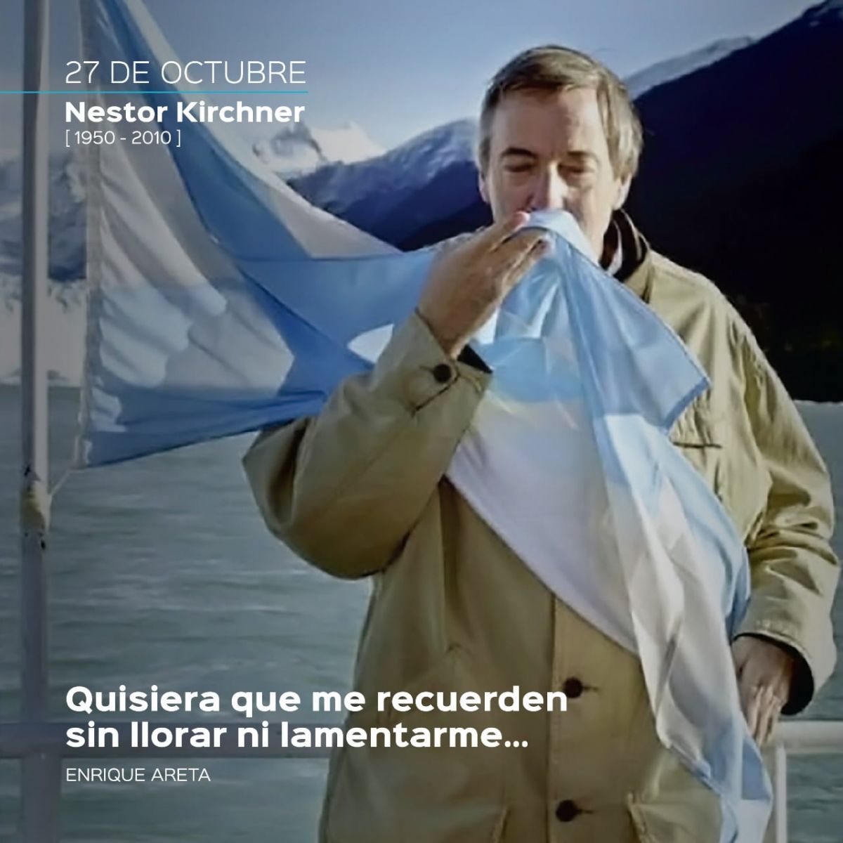 La foto que acompañó el mensaje de la gobernadora Alicia Kirchner. 